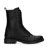 Sacha leren veterboots zwart