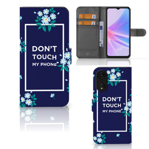 OPPO A78 5G | A58 5G Portemonnee Hoesje Flowers Blue DTMP