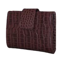 Leather Design Portemonnee Croco Cognac met Kaarthouder Vak