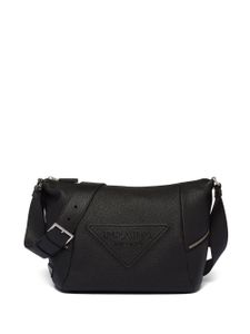 Prada sac porté épaule à logo embossé - Noir