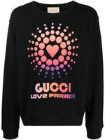 Gucci logo-print cotton sweatshirt - Noir - thumbnail