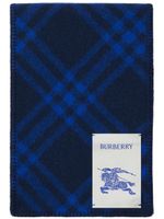 Burberry écharpe en laine à patch logo - Bleu