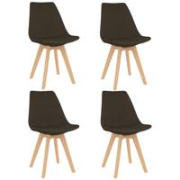 vidaXL Eetkamerstoelen 4 st stof donkerbruin