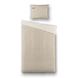 Flanellen Dekbedovertrek McGregor Enchanting Beige - Eenpersoons (140x240 cm) - Beige - Dessin: Strepen - McGregor - Dekbed-Discounter.nl