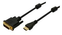 LogiLink CH0004 HDMI-kabel HDMI / DVI Adapterkabel HDMI-A-stekker, DVI-D 18+1-polige stekker 2.00 m Zwart - thumbnail