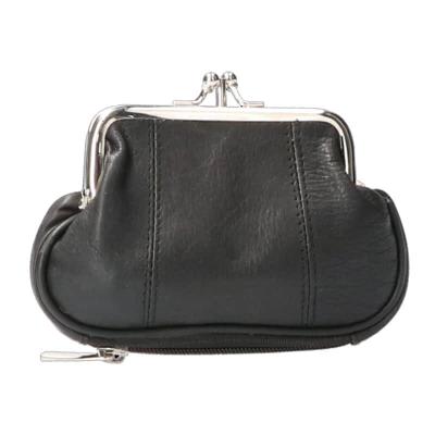 Leather Design Beugel Beursje Zwart