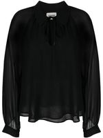 Claudie Pierlot semi-sheer long-sleeved shirt - Noir