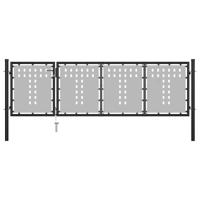 vidaXL Poort 350x75 cm staal zwart