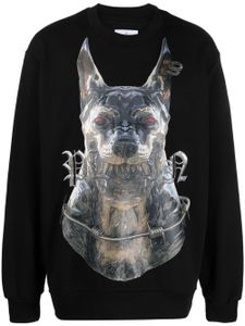 Philipp Plein sweat en coton à imprimé chien - Noir