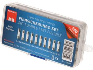 Max Hauri 128449 Buiszekering assortiment (Ø x l) 5 mm x 20 mm Snel -F- Inhoud 100 stuk(s)