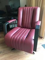 Leren draaifauteuil met stalen frame en stervoet - rood leer - Echt leer, Industrieel, ontdek de vele Leersoorten en Kleuren bij ShopX - thumbnail