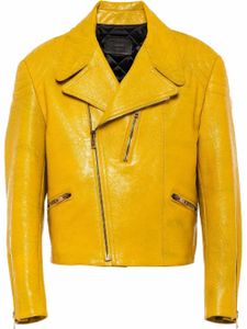 Prada veste de moto en cuir - Jaune