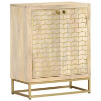 Dressoir met 2 deuren 55x30x70 cm massief mangohout - thumbnail