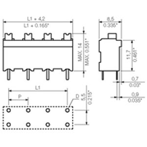 Weidmüller 1869860000 Veerkrachtklemblok 1.5 mm² Aantal polen 6 Zwart 13 stuk(s)