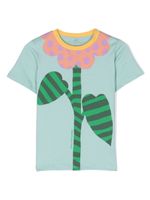 Stella McCartney Kids t-shirt en coton à fleurs - Bleu - thumbnail