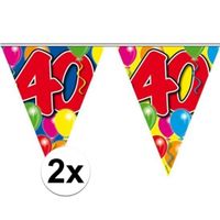 2x Slingers 40 jaar vlaggenlijn 10 meter - thumbnail