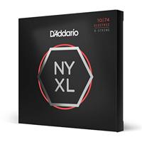 D'Addario Gitaarsnaren - NYXL snaren voor elektrische gitaren - NYXL1074, ongeëvenaarde sterkte, stemstabiliteit, verbeterd middenbereik - voor 8-snarige gitaren - 10-74 lichte bovenkant, zware