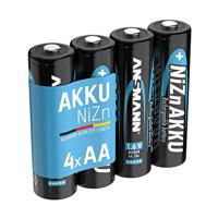 ANSMANN Nikkel-zink accu AA 1,6 V 2.500 mWh (1.600 mAh) penlite NiZn/Ni-Zn accu AA oplaadbare batterijen AA - ter vervanging van niet-oplaadbare batterijen van 1,5 V (4 stuks)