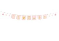 Roze Geboorte Banner &apos;Oh Baby&apos; Met Tassels (2,5m)