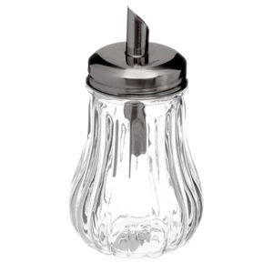 Suikerpot/suikerstrooier glas met RVS tuit 180ml