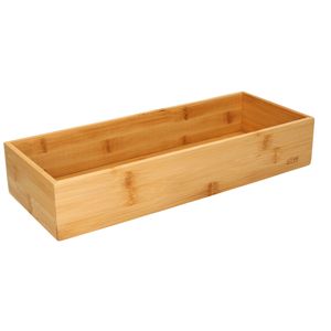 Bestekbak/keuken organizer 1-vaks Tidy Smart bamboe 38 x 15 x 7 cm