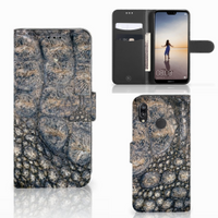 Huawei P20 Lite Telefoonhoesje met Pasjes Krokodillenprint