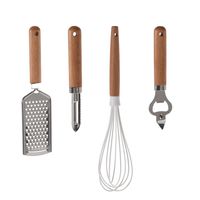 Excellent Houseware 4-delige keukengerei set - Opener/garde/schilmes/rasp