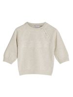 Brunello Cucinelli Kids sweat en maille fine - Tons neutres - thumbnail