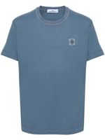 Stone Island t-shirt en coton à patch logo - Bleu