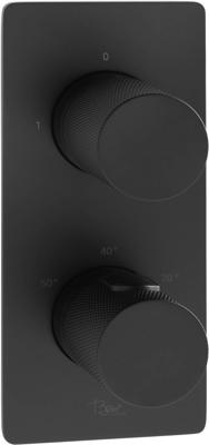 Ben Engraved Cross Inbouwthermostaat Mat Zwart