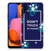 Samsung Galaxy A20s Silicone-hoesje Flowers Blue DTMP - thumbnail