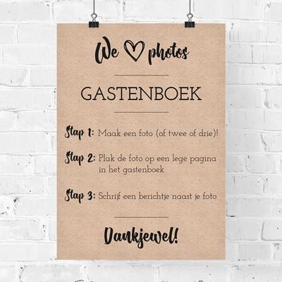 Poster gastenboek kraft Poster gastenboek kraft