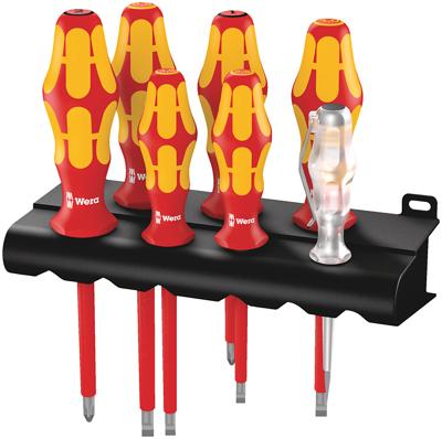 Wera 160 i/165 i/7 Rack Schroevendraaierset VDE 7-delig Plat, Kruiskop Pozidriv