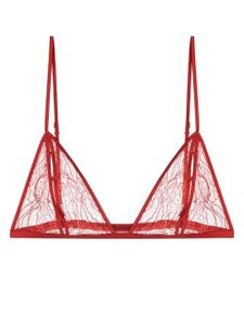 Kiki de Montparnasse soutien-gorge triangle à fleurs - Rouge