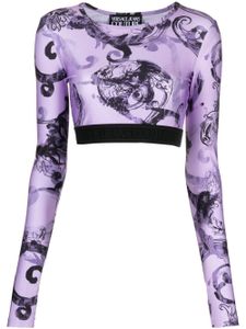 Versace Jeans Couture haut crop à imprimé baroque - Violet