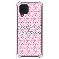 Samsung Galaxy A12 Anti Shock Case Flowers Pink DTMP - thumbnail