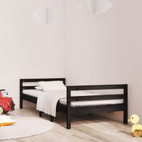 Bedframe 75x190 cm massief grenenhout zwart