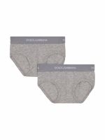 Dolce & Gabbana Kids lot de 2 boxers à bande logo - Gris - thumbnail