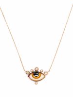 Lito collier Greek eye en or rose 14ct orné de diamants - thumbnail