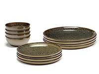 Servies set 12 stuks indi grijs Oppervlak