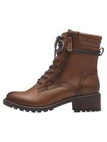 Jana Platte dameslaars, 8-25267-43, modieuze laarzen, cognac, 36 EU Breed