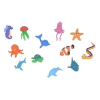 Zeedieren/oceaan - babydieren - speelgoed - 12x stuks - Plastic kleine speelfiguren - thumbnail