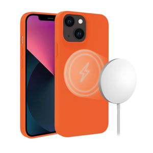 Vivanco Mag Hype Backcover Apple iPhone 13 Oranje Inductieve lading, Stootbestendig