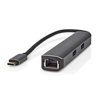 NEDIS USB Multi-Port-Adapter USB 3.2 Gen1 5-in-1 - USB-C™ Stecker, HDMI™ Buchse, RJ45 Buchse, 3x USB-A Buchse, 5 Gbp