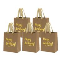 Set van 12x stuks papieren verjaardag giftbags/cadeau tasjes Happy Birthday 20 x 24 x 11 cm