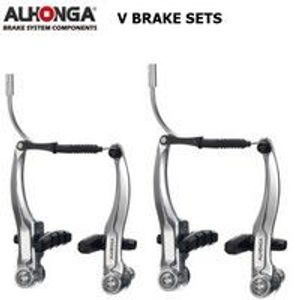 Alhonga V-brake rem-set zilver voor + achter compleet