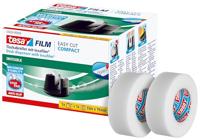 tesa Film tafeldispenser Compact - plakband dispenser met anti-slip bodem voor een goede grip - incl. 3 rollen tesafilm onzichtbaar 33 m x 19 mm - zwart