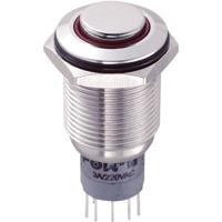 TRU COMPONENTS 701781 LAS2GQH-22E/R/12V/S/P Vandalismebestendige druktoets 250 V/AC 3 A 2x aan/(aan) Moment Rood IP65 1 stuk(s) - thumbnail