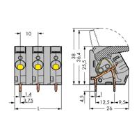 WAGO 2706-202 Veerkrachtklemblok 6.00 mm² Aantal polen 2 Grijs 70 stuk(s) - thumbnail