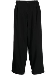 Yohji Yamamoto pantalon de costume à design plissé - Noir